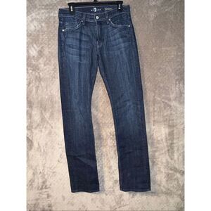 7 For All Mankind Slimmy Dark Wash Straight Leg Jeans Sz 29 (fits 32”) #764